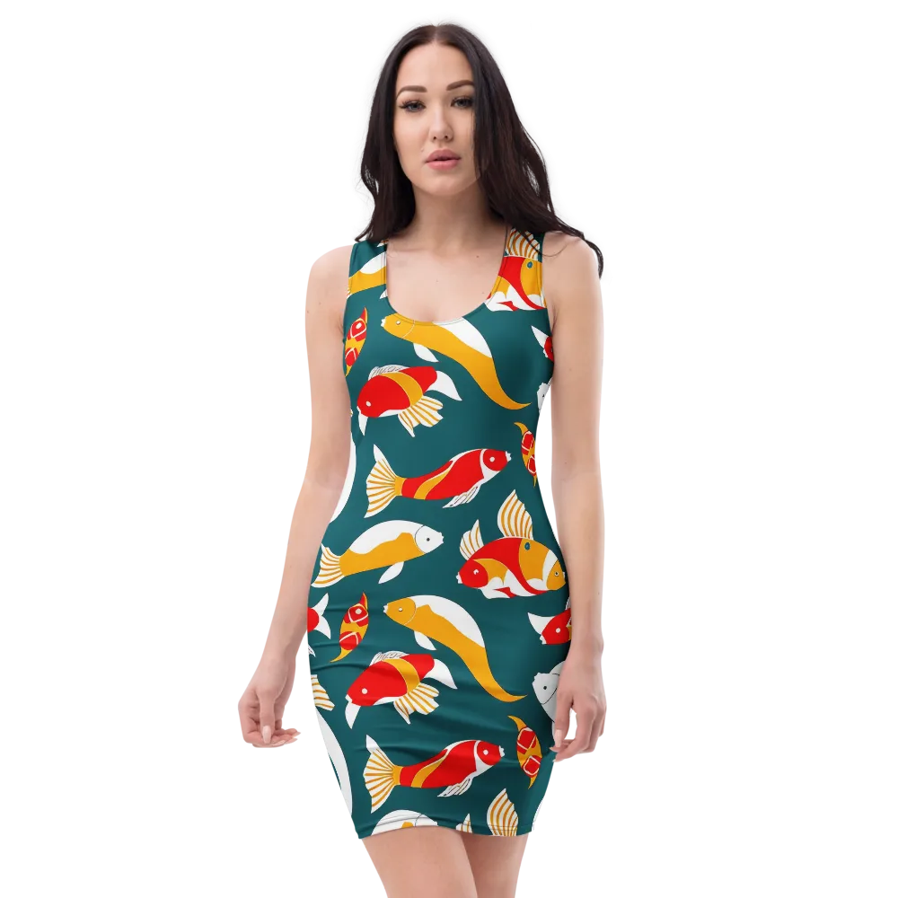 Carp Carnival on Bodycon Dress — Front