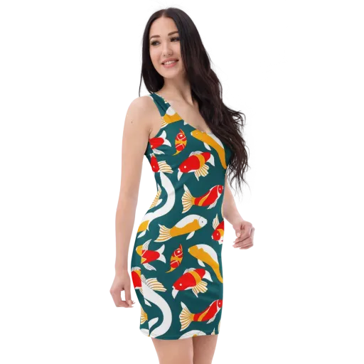 Carp Carnival on a Bodycon Dress