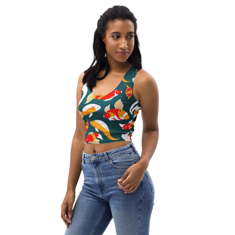 Carp Carnival on Crop Top — Left Front
