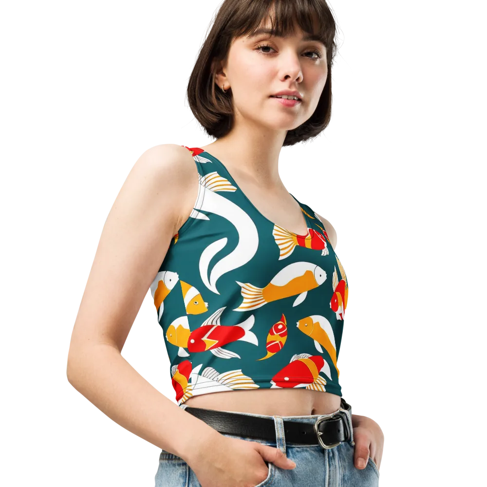 Carp Carnival on Crop Top — Right Front
