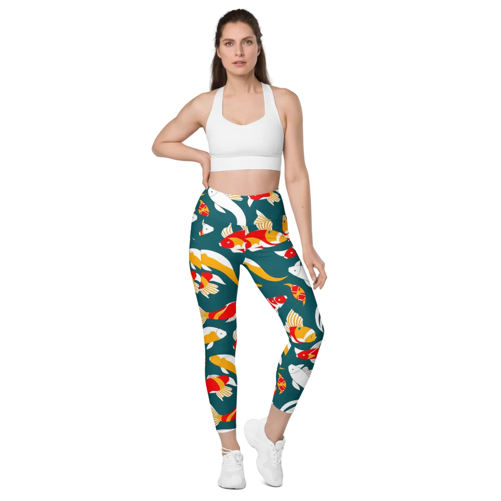 Carp Carnival on Leggings with Pockets — Front