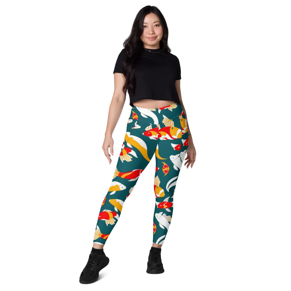Carp Carnival on Leggings with Pockets — Front