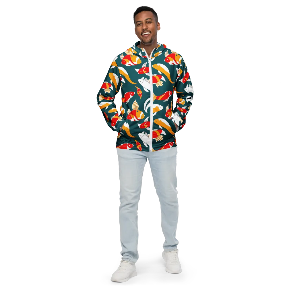 Carp Carnival on Men's Windbreaker — Front