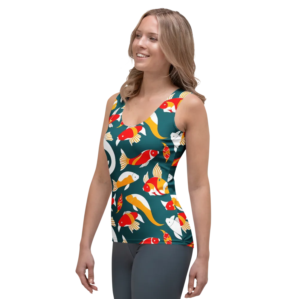 Carp Carnival on Women's Tank Top — Left Front