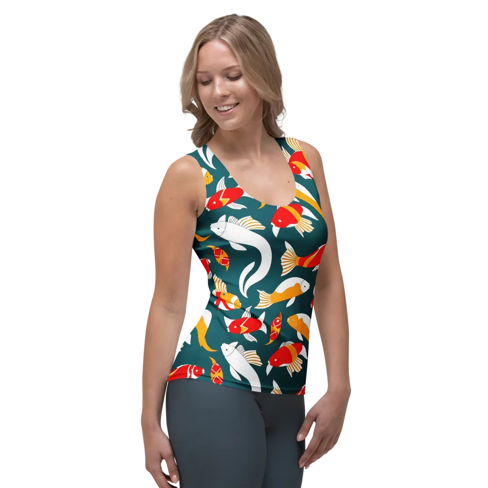 Carp Carnival on Women's Tank Top — Right Front