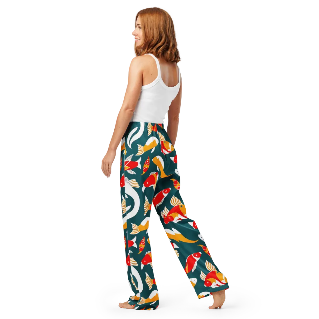 Carp Carnival on Women's Pajama Pants — Back
