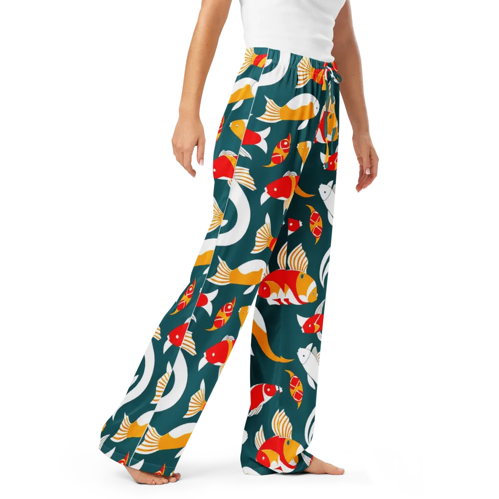 Carp Carnival on Women's Pajama Pants — Right Front