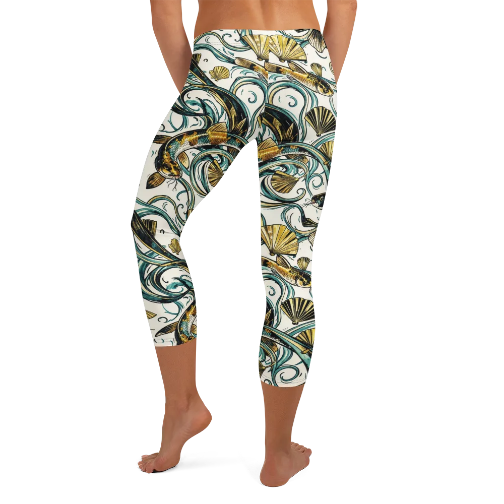 Gilded Eddies on Capri Leggings — Back
