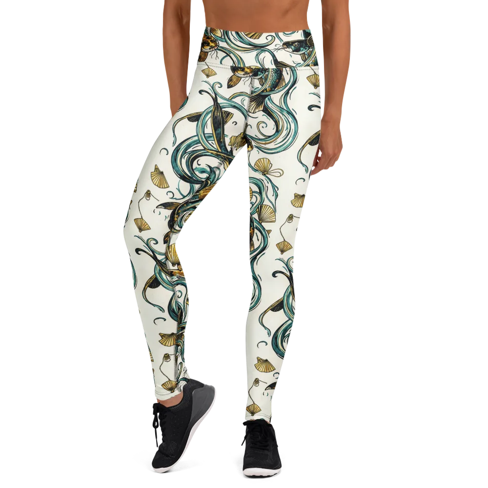 Gilded Eddies on Yoga Leggings — Front