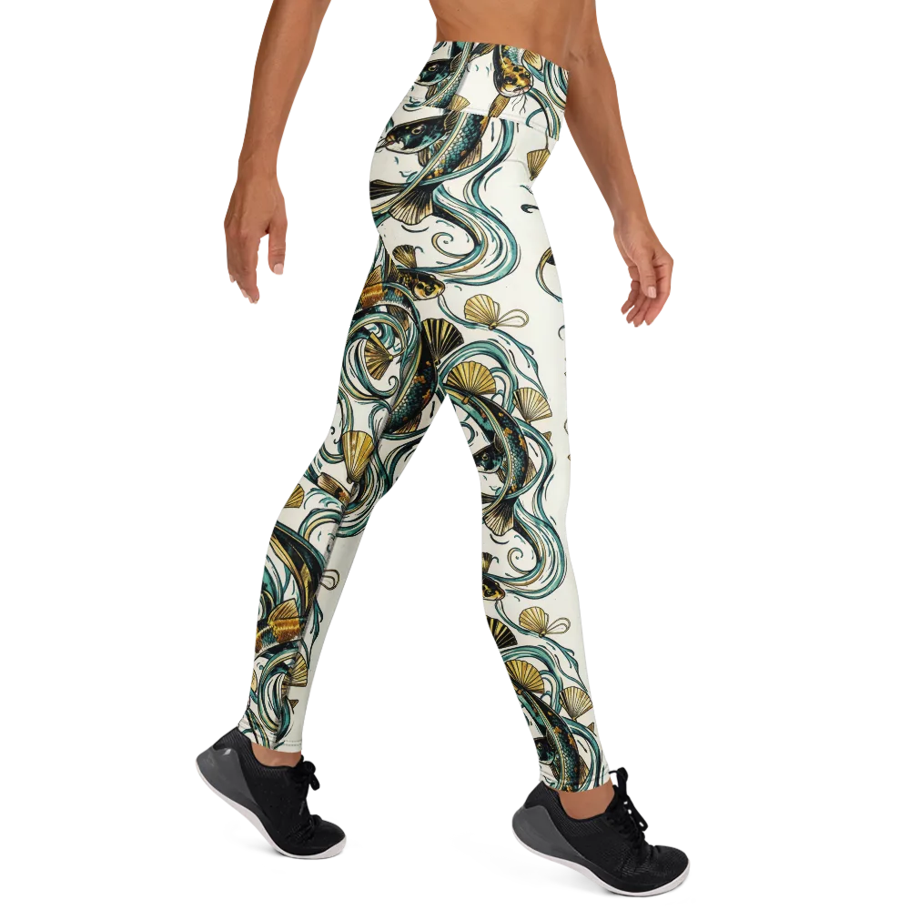 Gilded Eddies on Yoga Leggings — Right