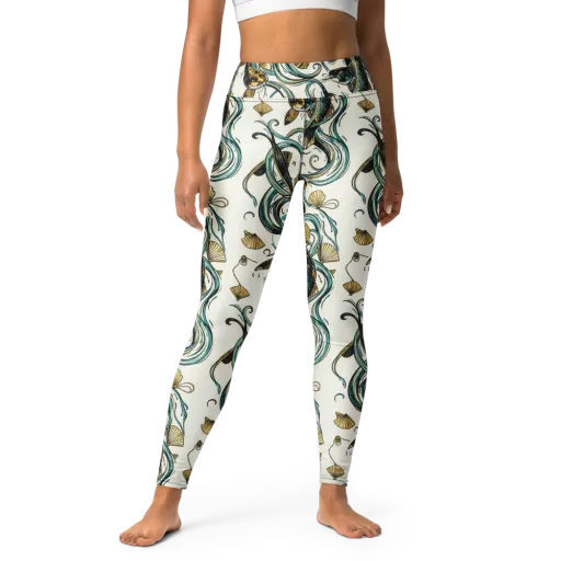 Gilded Eddies on a Yoga Leggings