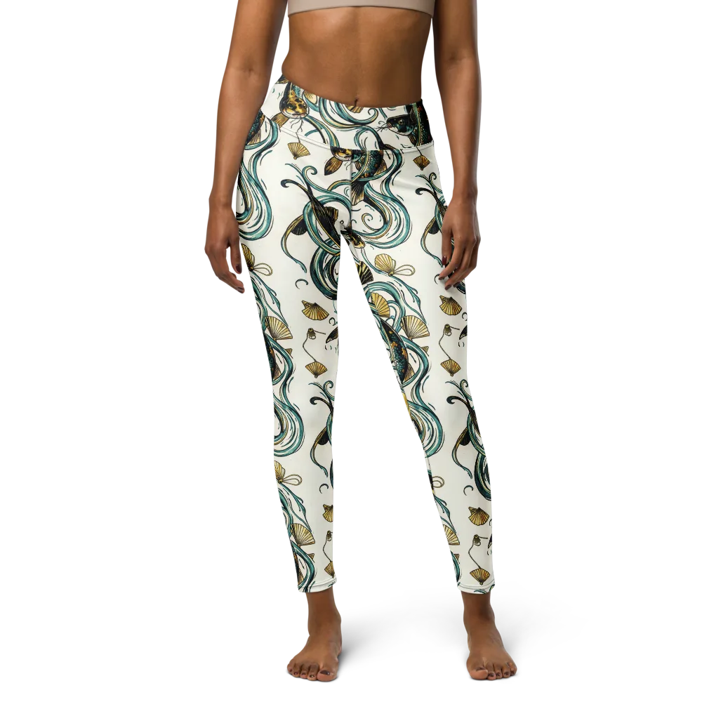 Gilded Eddies on Yoga Leggings — Front