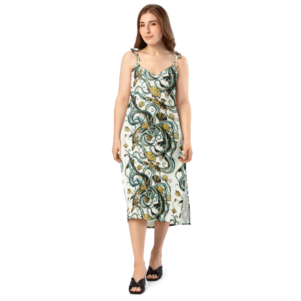 Gilded Eddies on Slip Dress — Front
