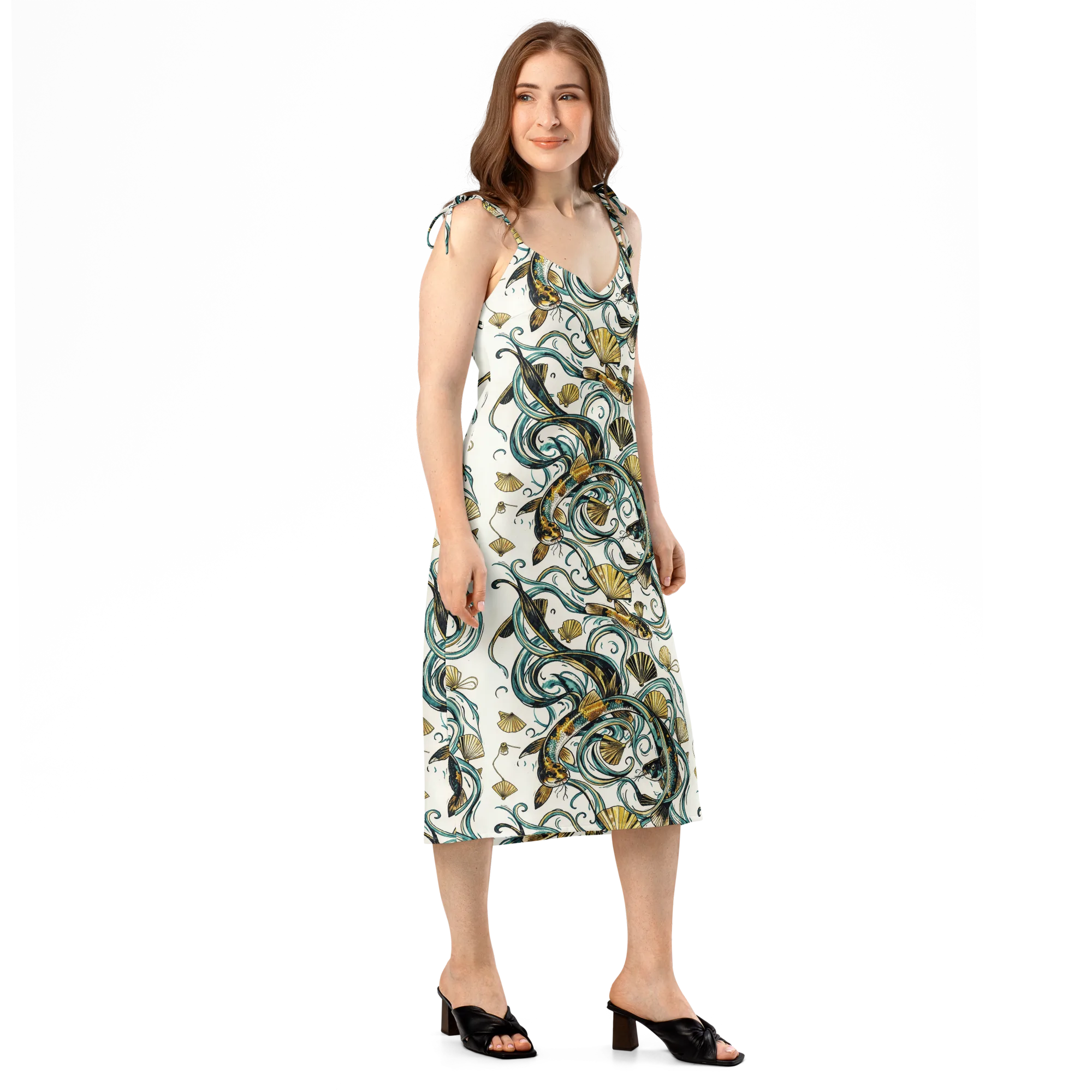 Gilded Eddies on Slip Dress — Right Front