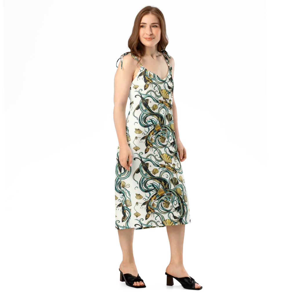 Gilded Eddies on Slip Dress — Right Front