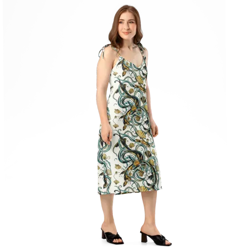 Gilded Eddies on a Slip Dress