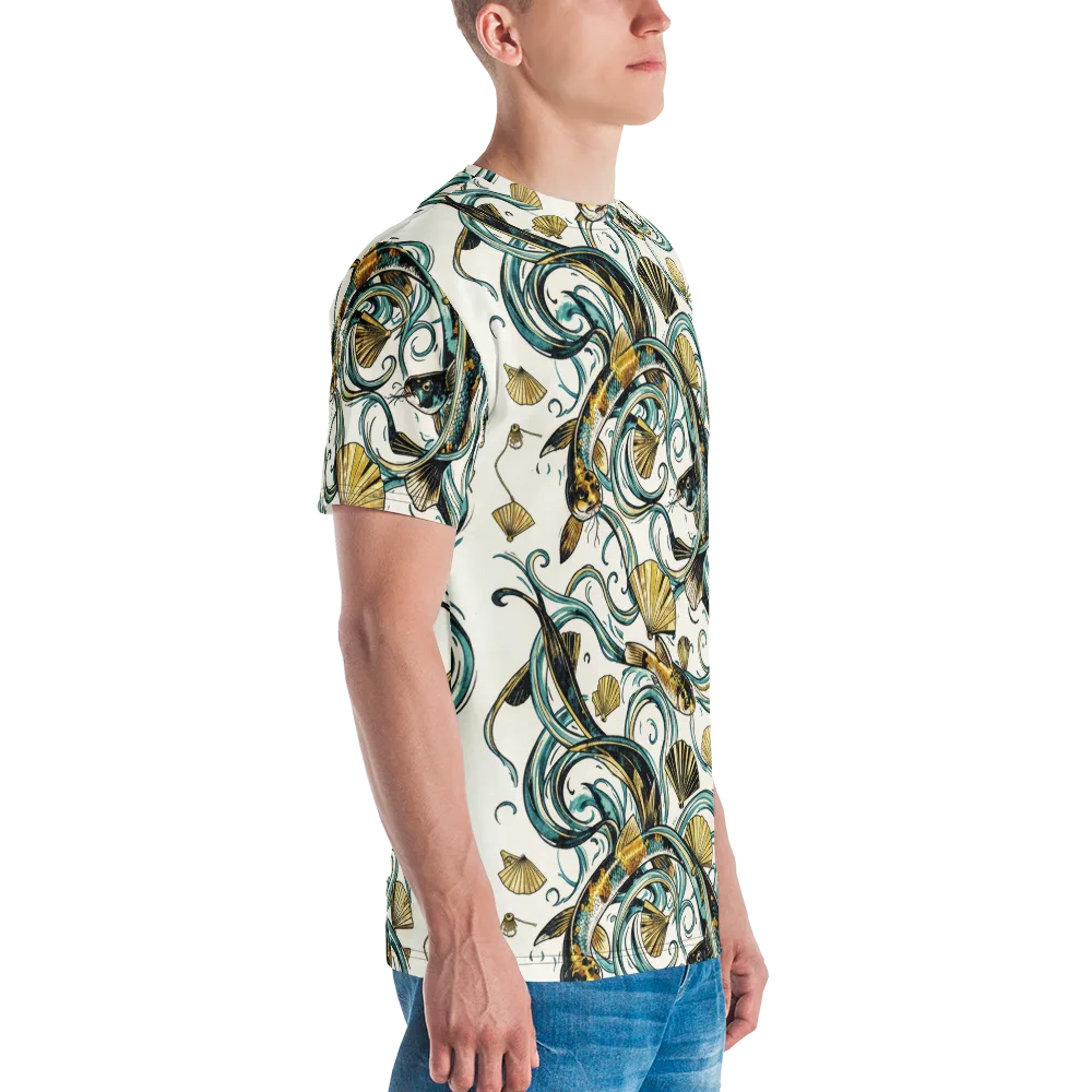 Gilded Eddies on Men's Crew Neck T-Shirt — Right