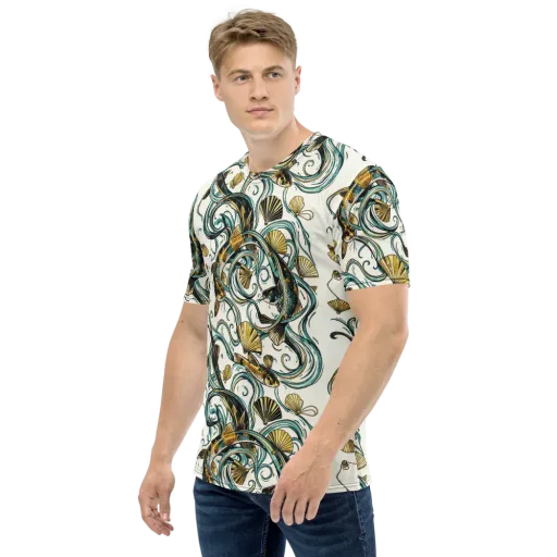 Gilded Eddies on a Men's Crew Neck T-Shirt