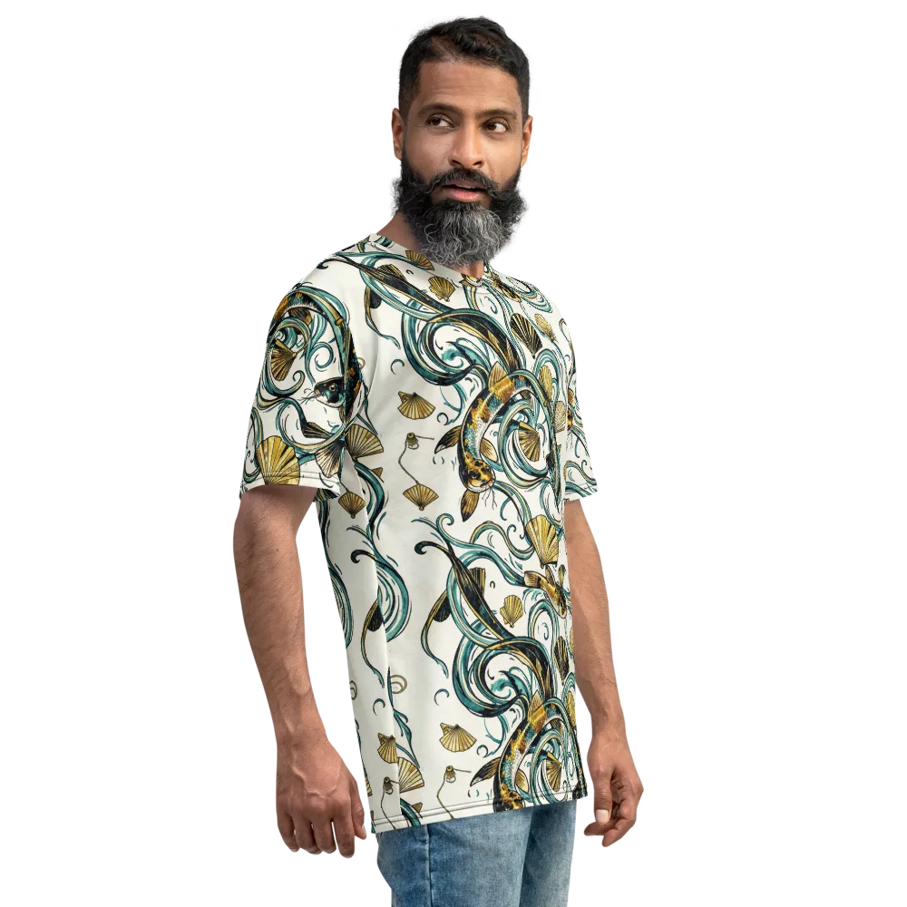 Gilded Eddies on Men's Crew Neck T-Shirt — Right