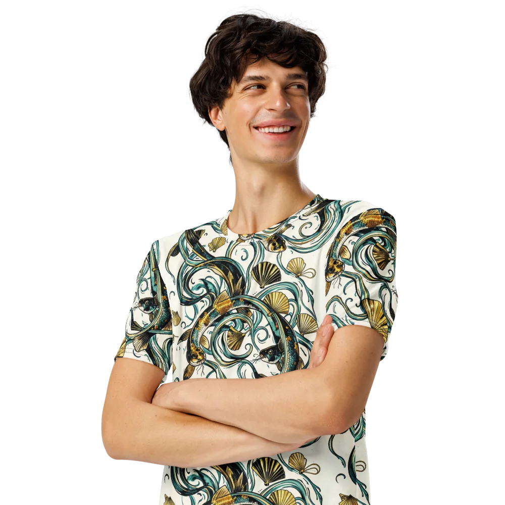 Gilded Eddies on Men's Crew Neck T-Shirt — Left Front