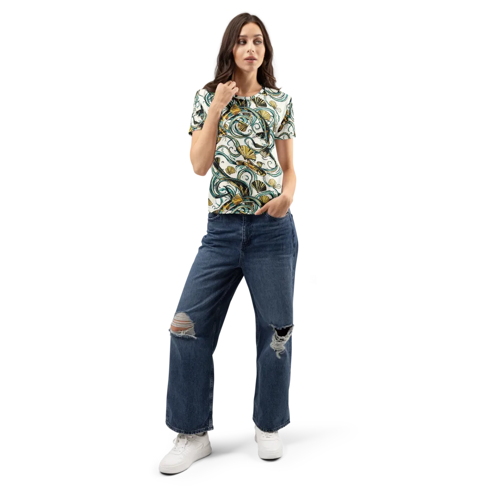 Gilded Eddies on Women's Crew Neck T-Shirt — Front