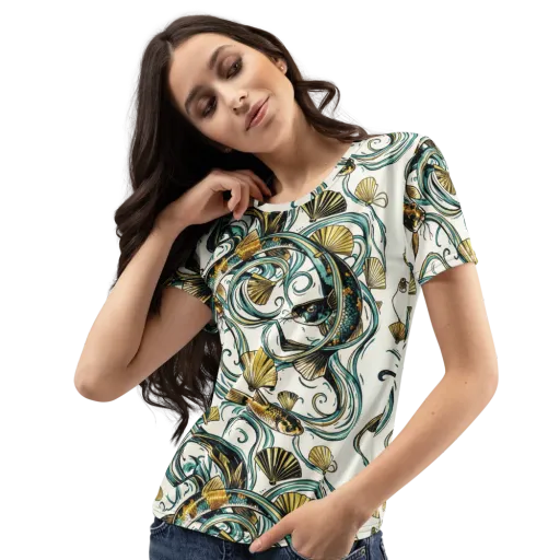 Gilded Eddies on a Women's Crew Neck T-Shirt