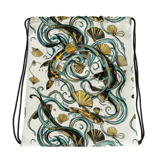 Gilded Eddies on a Drawstring Bag