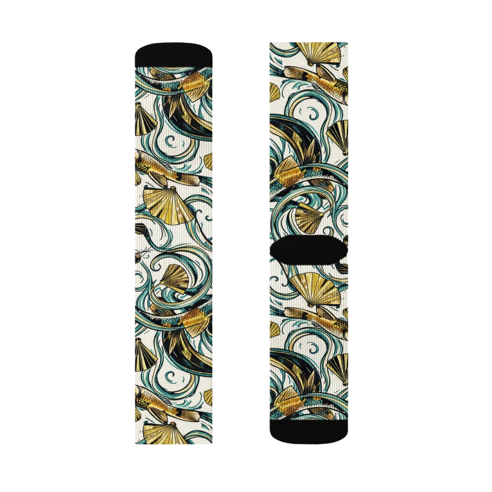 Gilded Eddies on Socks — Left Sock