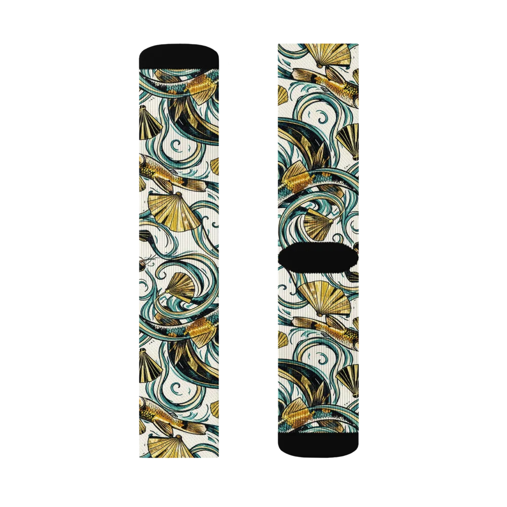 Gilded Eddies on Socks — Right Sock