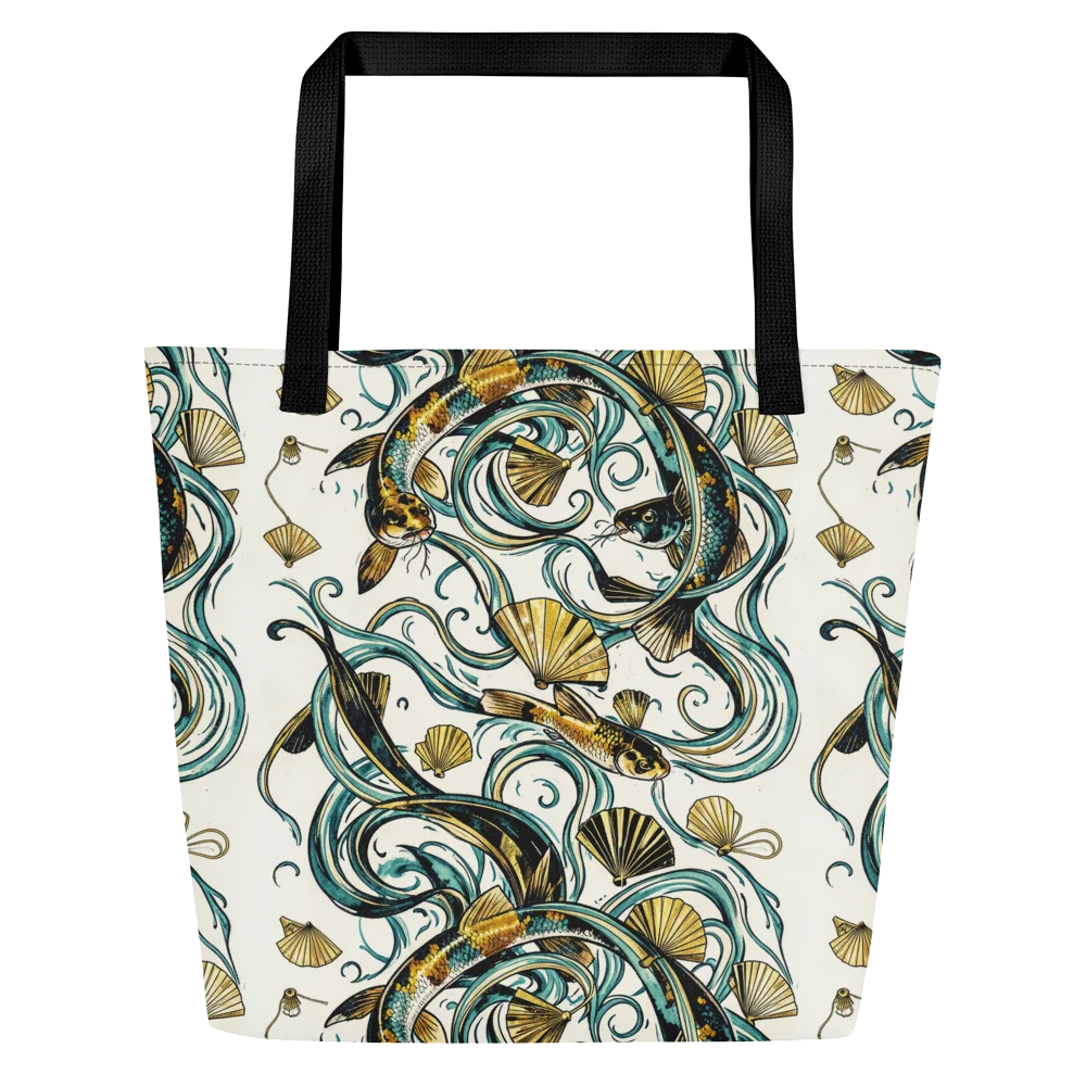 Gilded Eddies on Large Tote Bag W/ Pocket — Front