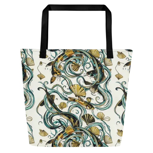 Gilded Eddies on a Large Tote Bag W/ Pocket