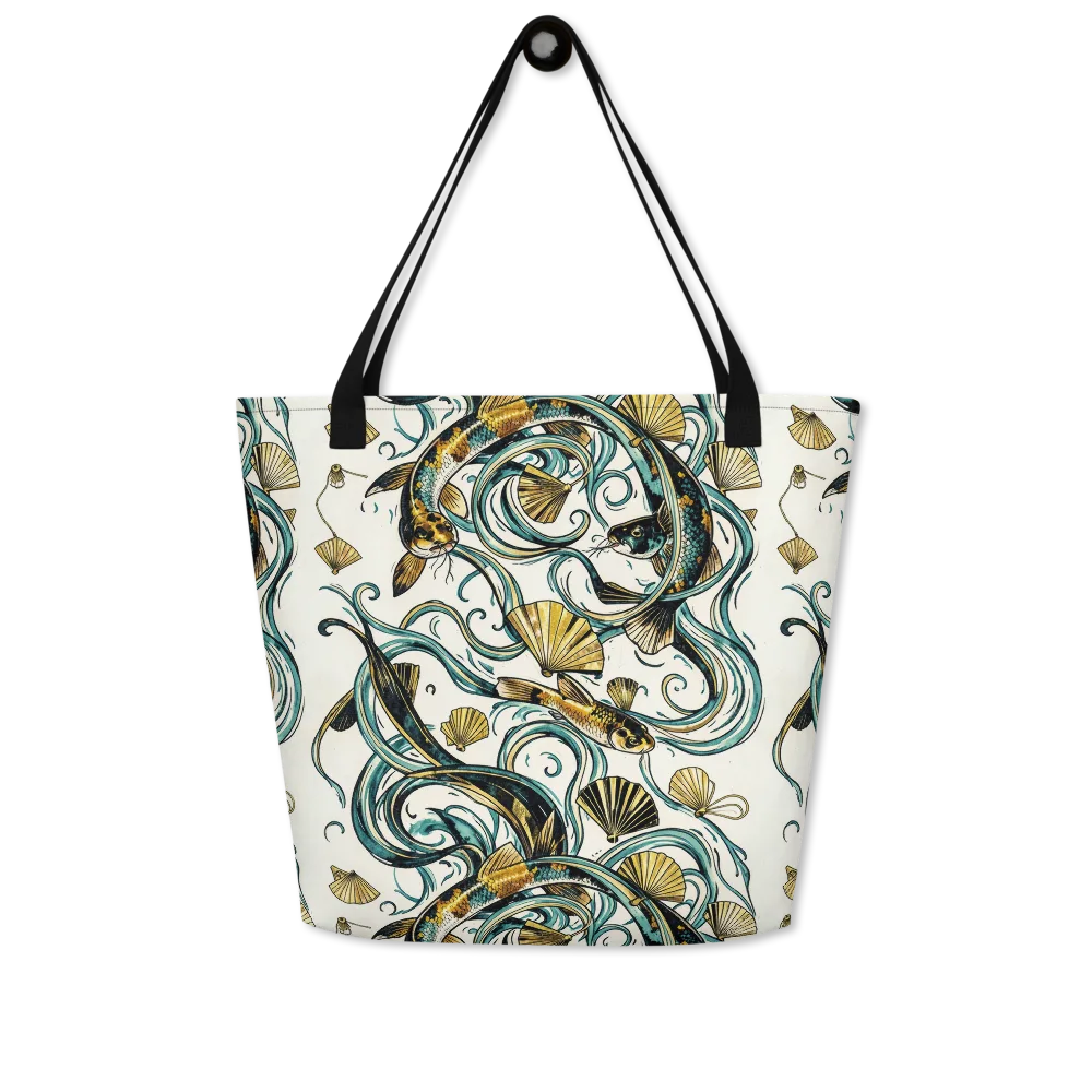 Gilded Eddies on Large Tote Bag W/ Pocket — Front