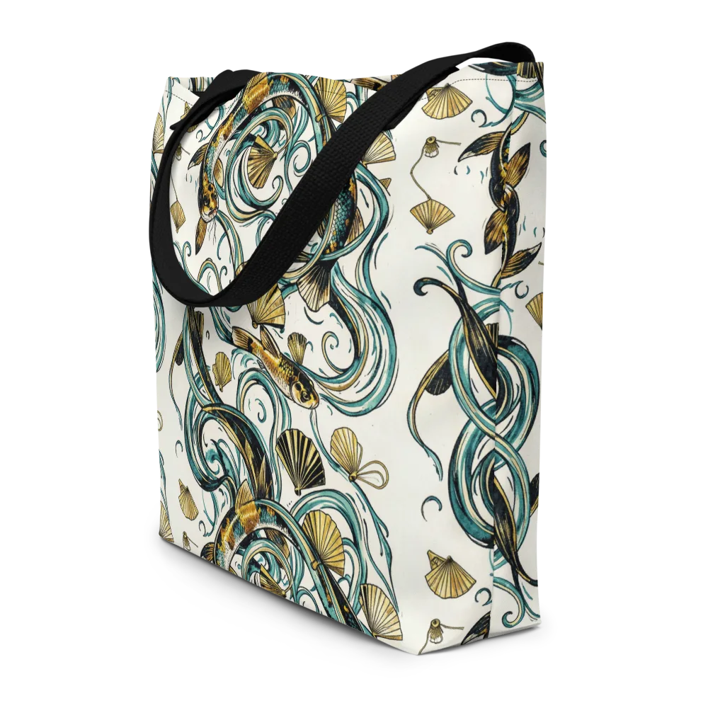 Gilded Eddies on Large Tote Bag W/ Pocket — Front