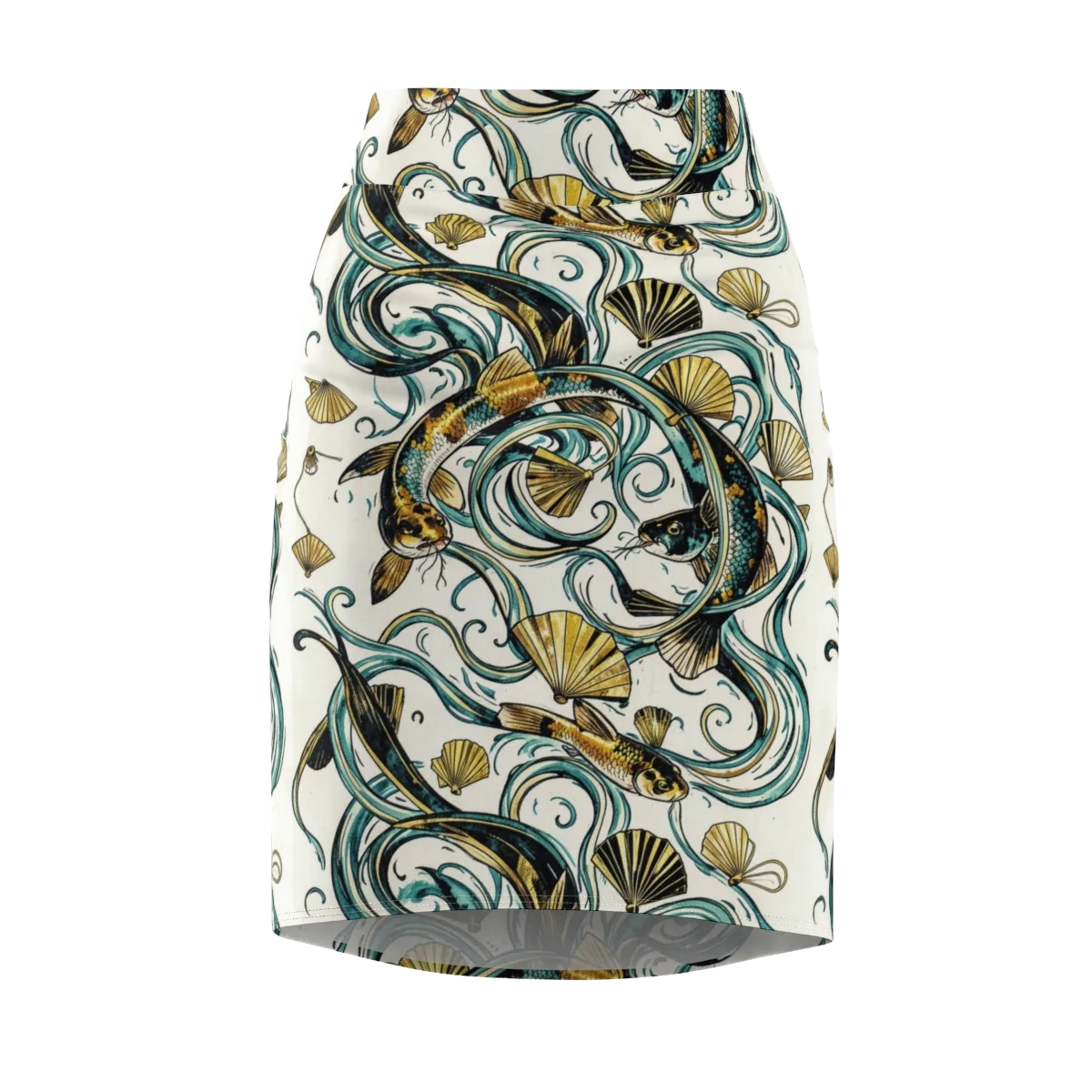 Gilded Eddies on Pencil Skirt — Front