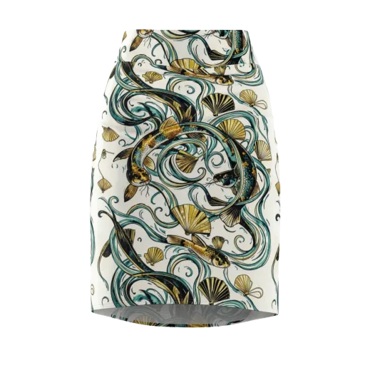 Gilded Eddies on a Pencil Skirt