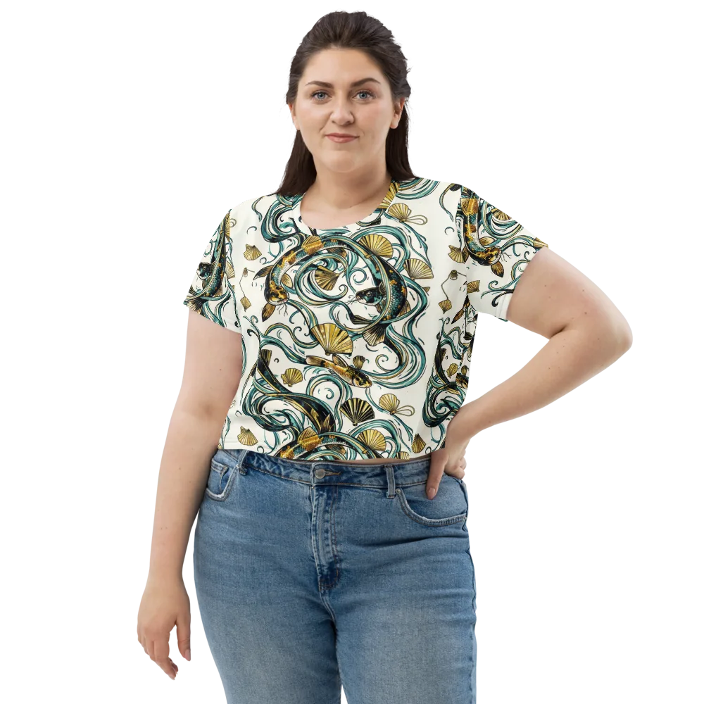 Gilded Eddies on Crop Tee — Front
