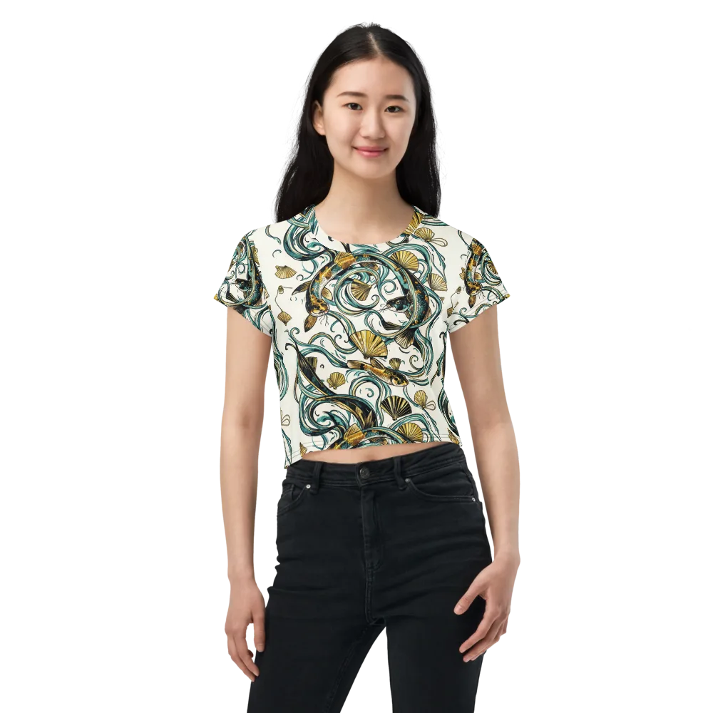 Gilded Eddies on Crop Tee — Front