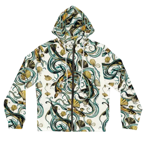 Gilded Eddies on a Women's Full-Zip Hoodie