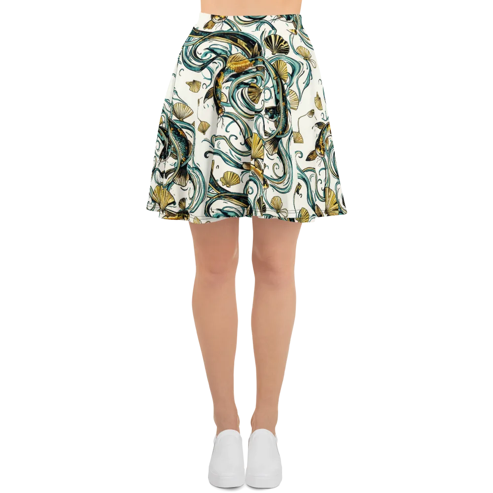Gilded Eddies on Skater Skirt — Front