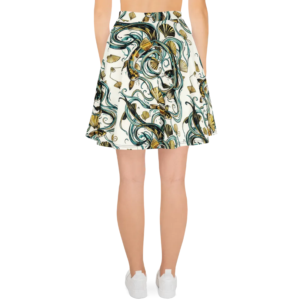Gilded Eddies on Skater Skirt — Back