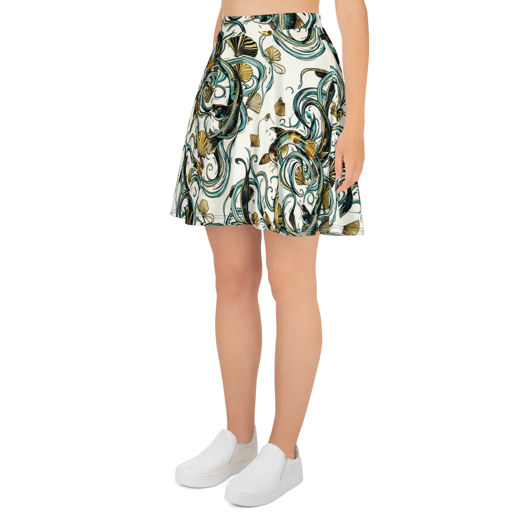 Gilded Eddies on Skater Skirt — Left