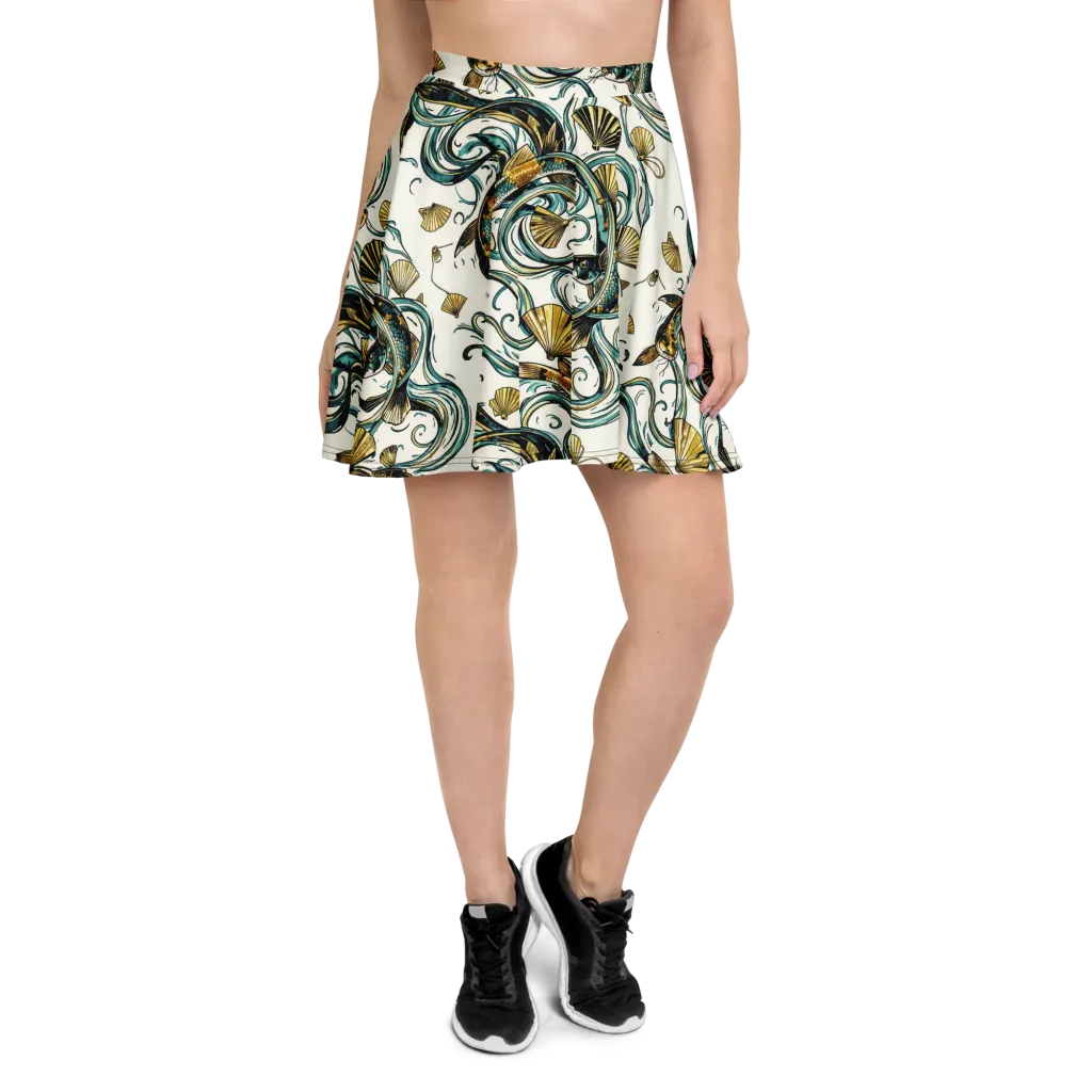 Gilded Eddies on Skater Skirt — Front