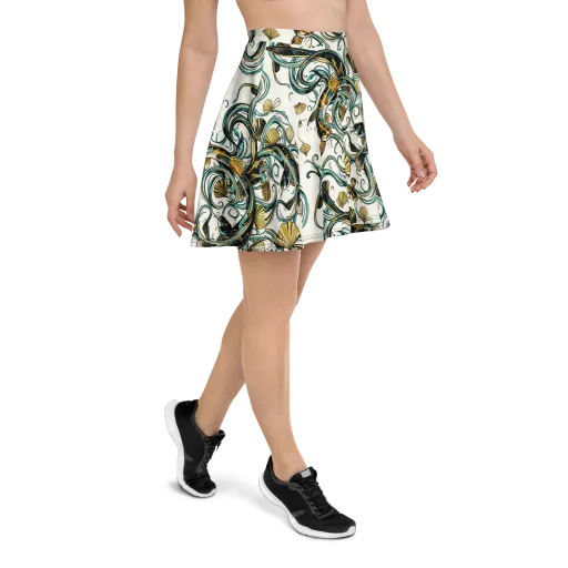 Gilded Eddies on a Skater Skirt