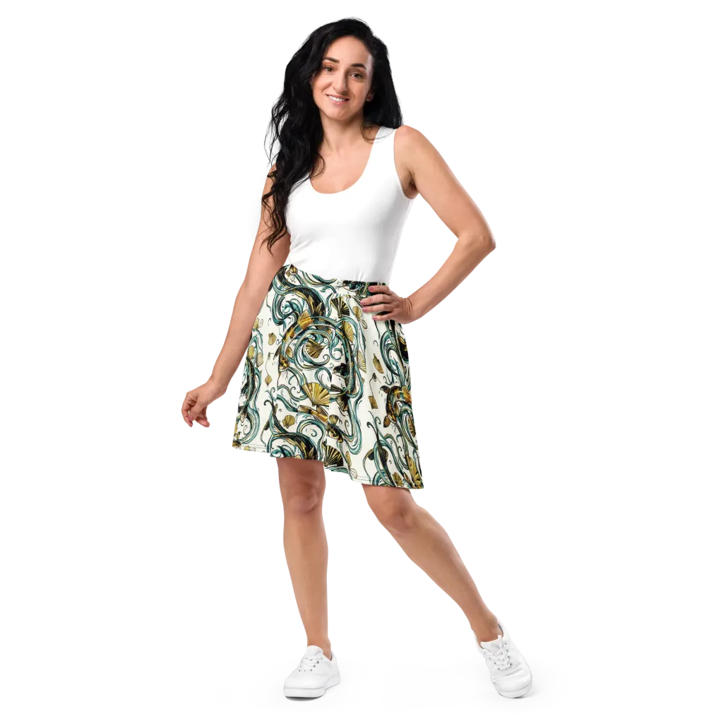 Gilded Eddies on Skater Skirt — Front