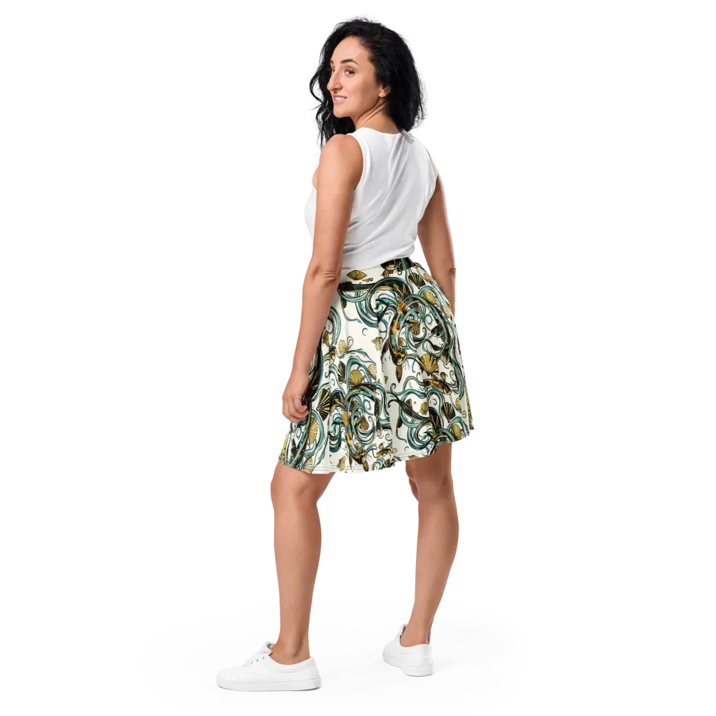 Gilded Eddies on Skater Skirt — Back