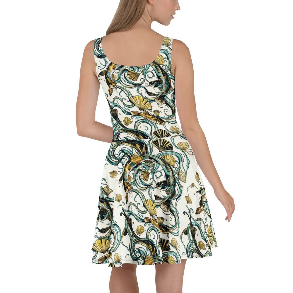 Gilded Eddies on Skater Dress — Back