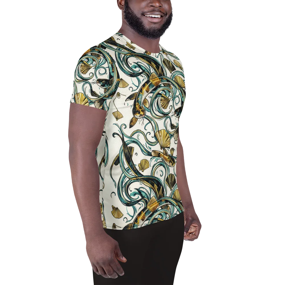 Gilded Eddies on Men's Athletic T-Shirt — Right