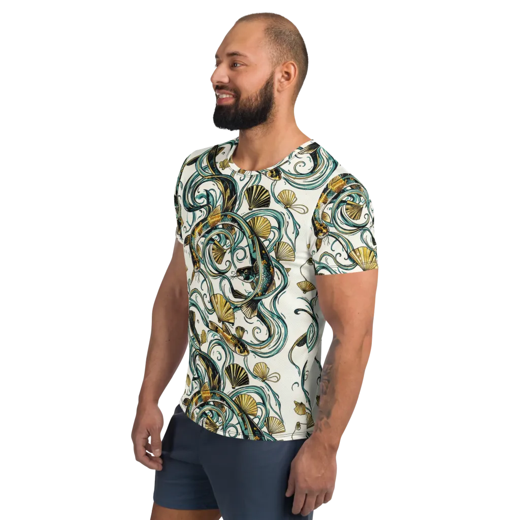 Gilded Eddies on Men's Athletic T-Shirt — Left