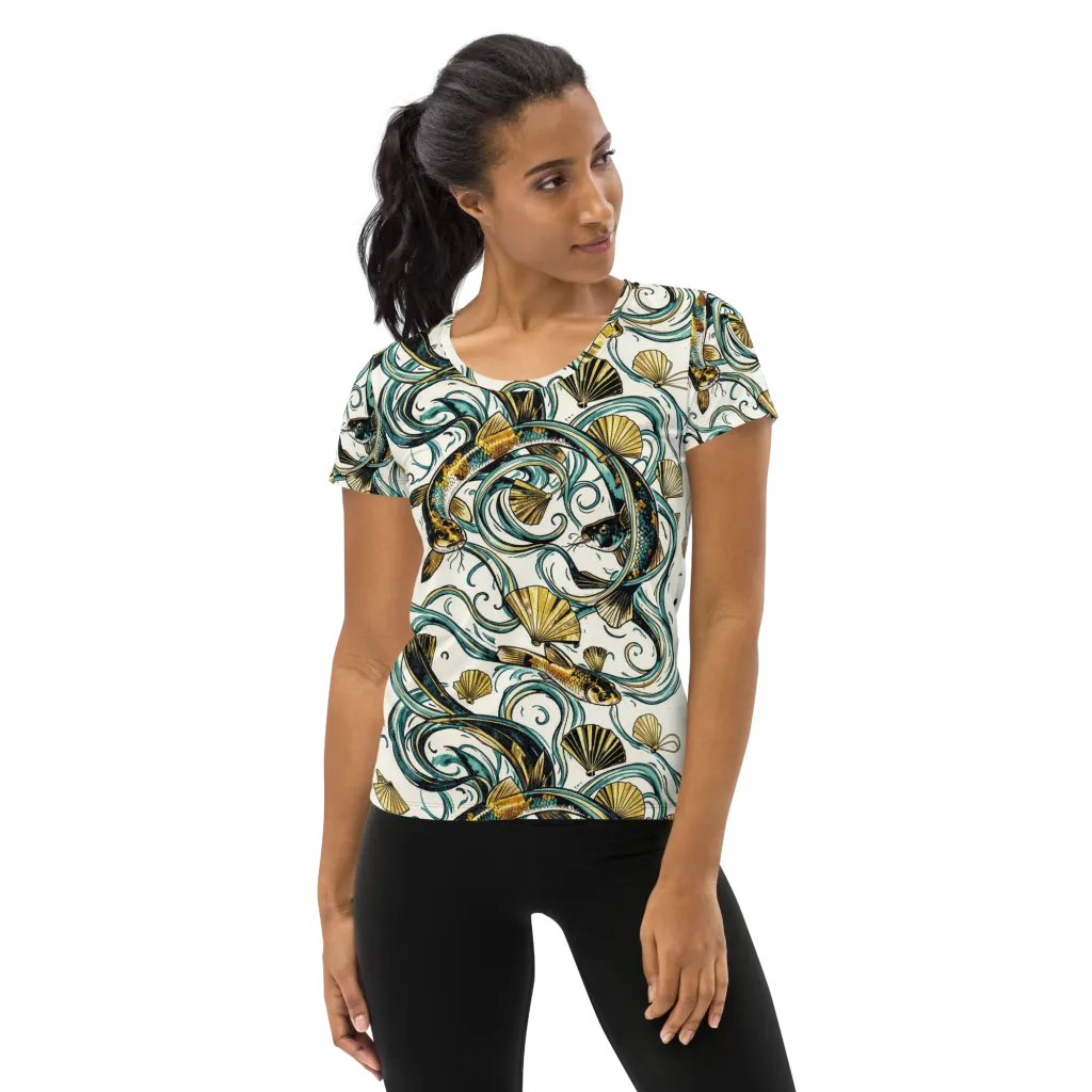 Gilded Eddies on Women's Athletic T-Shirt — Front