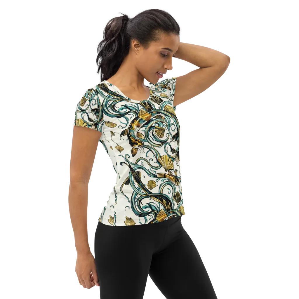 Gilded Eddies on Women's Athletic T-Shirt — Right
